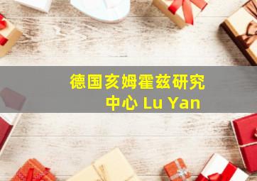 德国亥姆霍兹研究中心 Lu Yan